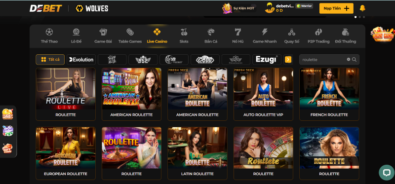 chiến thuật Roulette Debet